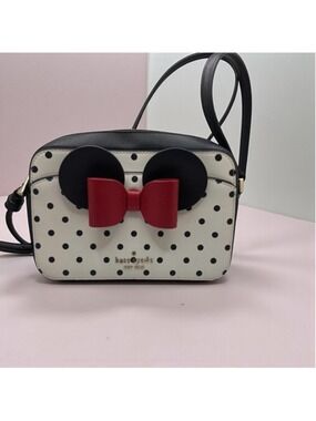 Kate Spade Disney Minnie Mouse Crossbody Bag Polka Dot Bow Camera Bag NWOT